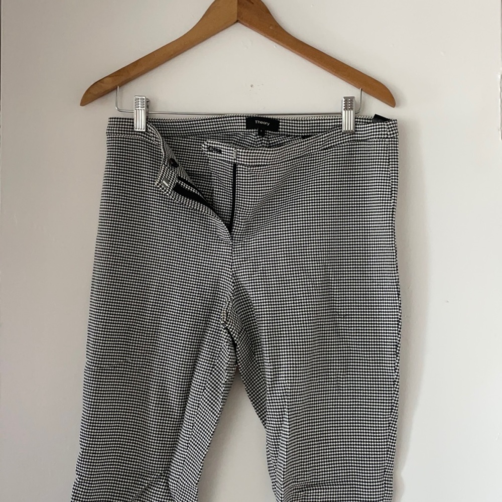 Black checkered theory pants